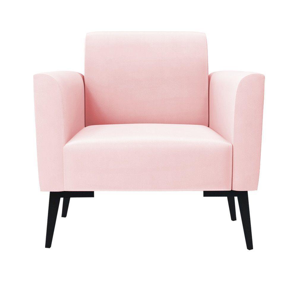 Kit 2 Poltronas Pés Villach Marisa Suede D03 - D\'rossi Cor Rosa Bebê - 4