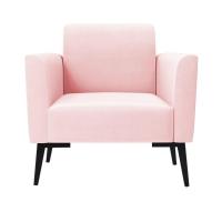 Kit 2 Poltronas Pés Villach Marisa Suede D03 - D\'rossi Cor Rosa Bebê