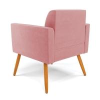 Poltrona Pés Palito Castanho Marisa Suede D03 - D\'rossi Cor Rose