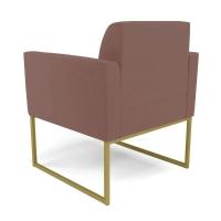 Kit 2 Poltronas Base Industrial Dourado Marisa Veludo D03 - D\'rossi Cor Rose - 7