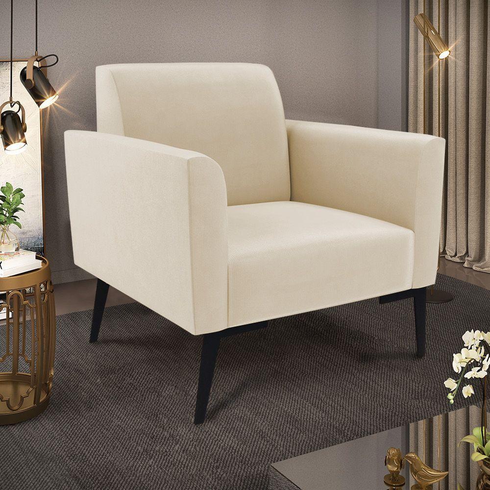 Kit 2 Poltronas Pés Villach Marisa Suede D03 - D\'rossi Cor Bege - 2