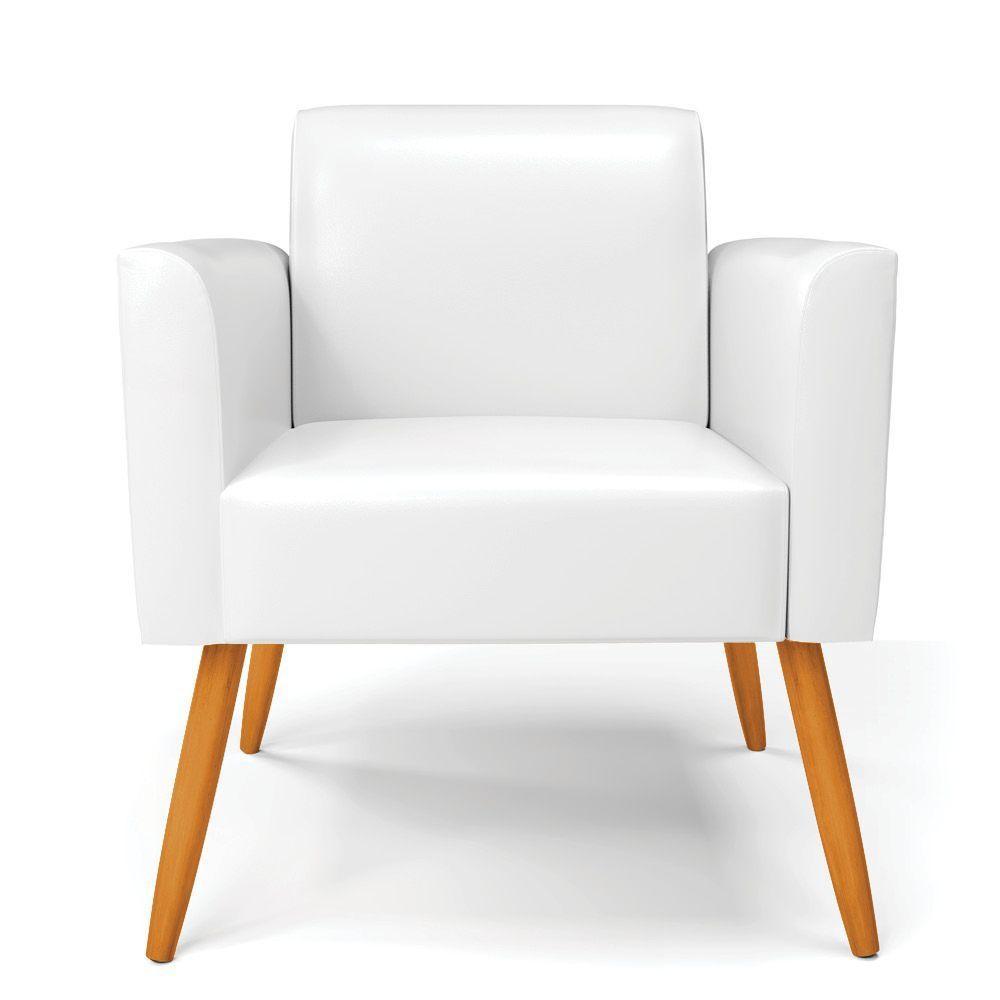 Kit 2 Poltronas Pés Palito Castanho Marisa Corano D03 - D\'rossi Cor Branco - 2