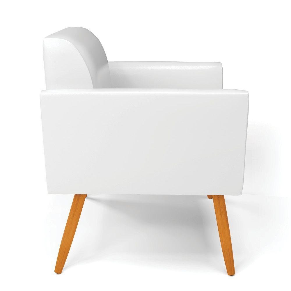 Kit 2 Poltronas Pés Palito Castanho Marisa Corano D03 - D\'rossi Cor Branco - 6