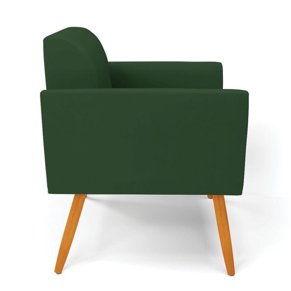 Kit 2 Poltronas Pés Palito Castanho Marisa Veludo D03 - D\'rossi Cor Verde - 6