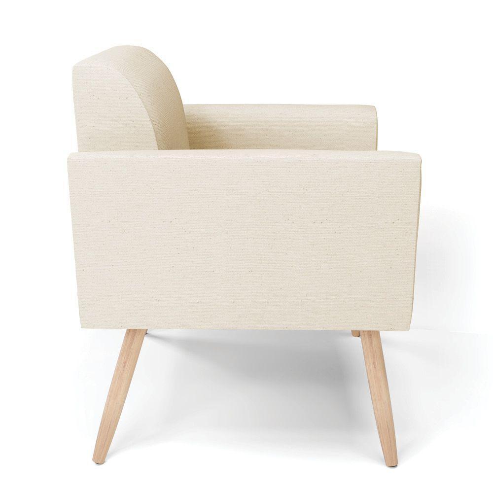 Kit 2 Poltronas Pés Palito Natural Marisa Linho D03 - D\'rossi Cor A19 Bege - 3