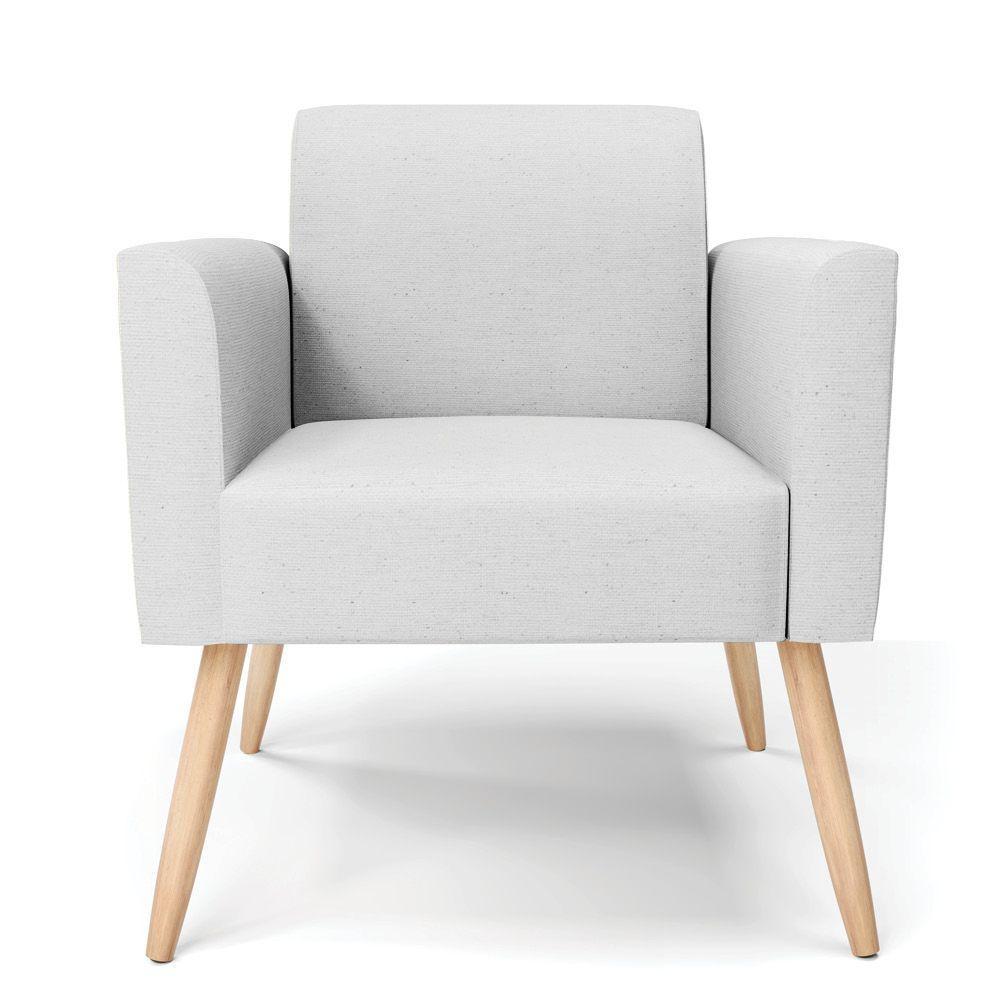 Kit 2 Poltronas Pés Palito Natural Marisa Linho D03 - D\'rossi Cor A05 Cinza - 5