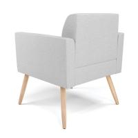 Kit 2 Poltronas Pés Palito Natural Marisa Linho D03 - D\'rossi Cor A05 Cinza - 2