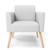 Kit 2 Poltronas Pés Palito Natural Marisa Linho D03 - D\'rossi Cor A05 Cinza - 5