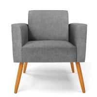 Kit 2 Poltronas Pés Palito Castanho Marisa Linho D03 - D\'rossi Cor A26 Grafite