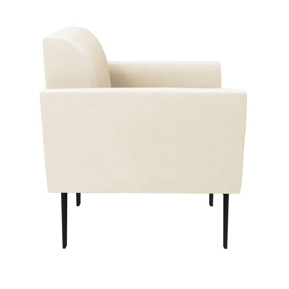 Sofá Namoradeira Com 2 Poltronas Pés Villach Marisa Veludo D03 - D\'rossi Cor Bege - 5