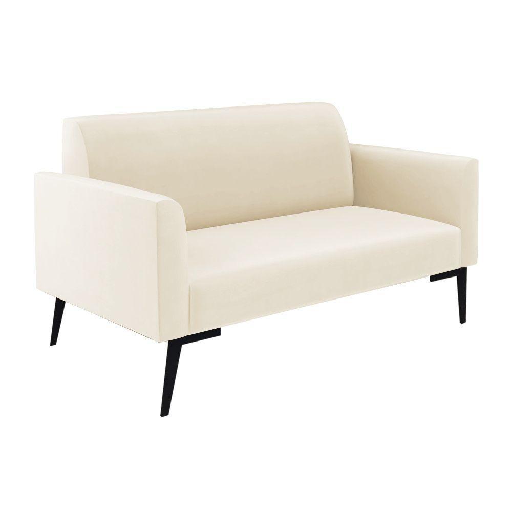 Sofá Namoradeira Com 2 Poltronas Pés Villach Marisa Veludo D03 - D\'rossi Cor Bege - 6