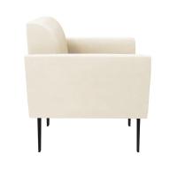 Sofá Namoradeira Com 2 Poltronas Pés Villach Marisa Veludo D03 - D\'rossi Cor Bege - 5