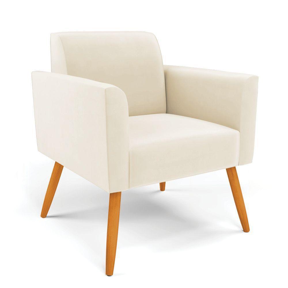 Sofá Namoradeira Com 2 Poltronas Pés Palito Castanho Marisa Veludo D03 - D\'rossi Cor Bege - 5