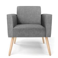 Poltrona Pés Palito Natural Marisa Linho D03 - D\'rossi Cor A26 Grafite - 5