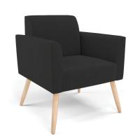 Sofá Namoradeira Com 2 Poltronas Pés Palito Natural Marisa Veludo D03 - D\'rossi Cor Preto - 2