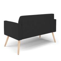 Sofá Namoradeira Com 2 Poltronas Pés Palito Natural Marisa Veludo D03 - D\'rossi Cor Preto - 3