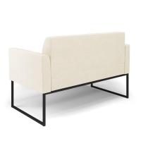 Sofá Namoradeira Com Poltrona Base Industrial Preto Marisa Veludo D03 - D\'rossi Cor Bege - 5