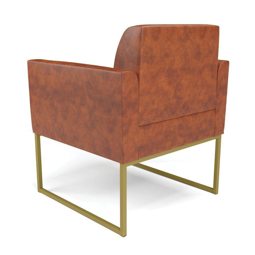 Kit 2 Poltronas Base Industrial Dourado Marisa Corano D03 - D\'rossi Cor Nozes - 2