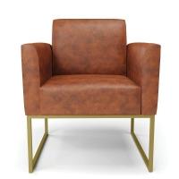 Kit 2 Poltronas Base Industrial Dourado Marisa Corano D03 - D\'rossi Cor Nozes