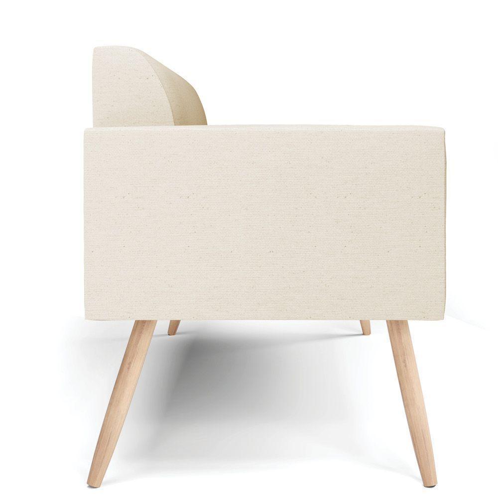 Sofá Namoradeira Pés Palito Natural Marisa Linho D03 - D\'rossi Cor A19 Bege - 5