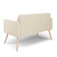 Sofá Namoradeira Pés Palito Natural Marisa Linho D03 - D\'rossi Cor A19 Bege - 2