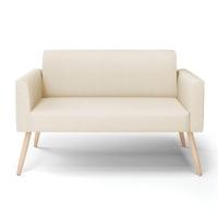 Sofá Namoradeira Pés Palito Natural Marisa Linho D03 - D\'rossi Cor A19 Bege - 6