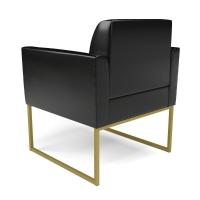 Kit 2 Poltronas Base Industrial Dourado Marisa Corano D03 - D\'rossi Cor Preto - 3