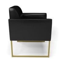 Kit 2 Poltronas Base Industrial Dourado Marisa Corano D03 - D\'rossi Cor Preto