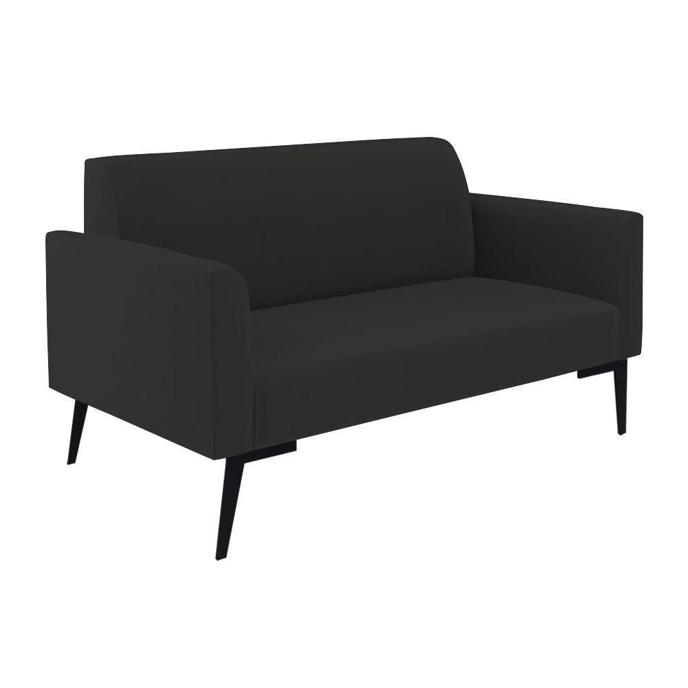 Sofá Namoradeira Com 2 Poltronas Pés Villach Marisa Veludo D03 - D\'rossi Cor Preto - 2