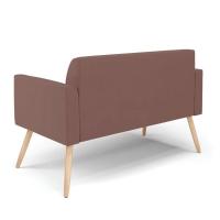 Sofá Namoradeira Com 2 Poltronas Pés Palito Natural Marisa Veludo D03 - D\'rossi Cor Rose - 8