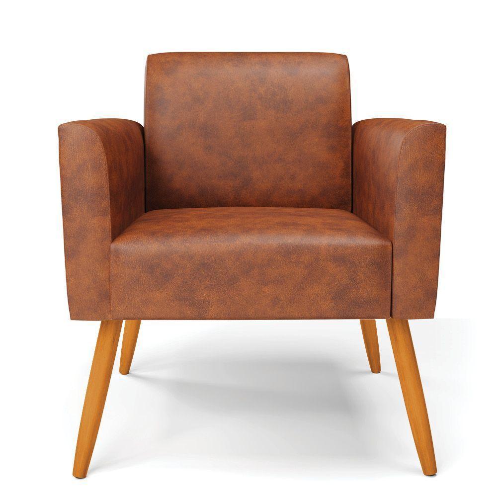 Poltrona Pés Palito Castanho Marisa Corano D03 - D\'rossi Cor Nozes - 2