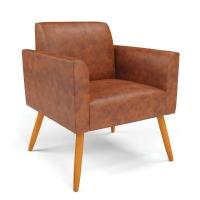 Poltrona Pés Palito Castanho Marisa Corano D03 - D\'rossi Cor Nozes - 1