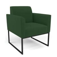 Sofá Namoradeira Com Poltrona Base Industrial Preto Marisa Veludo D03 - D\'rossi Cor Verde