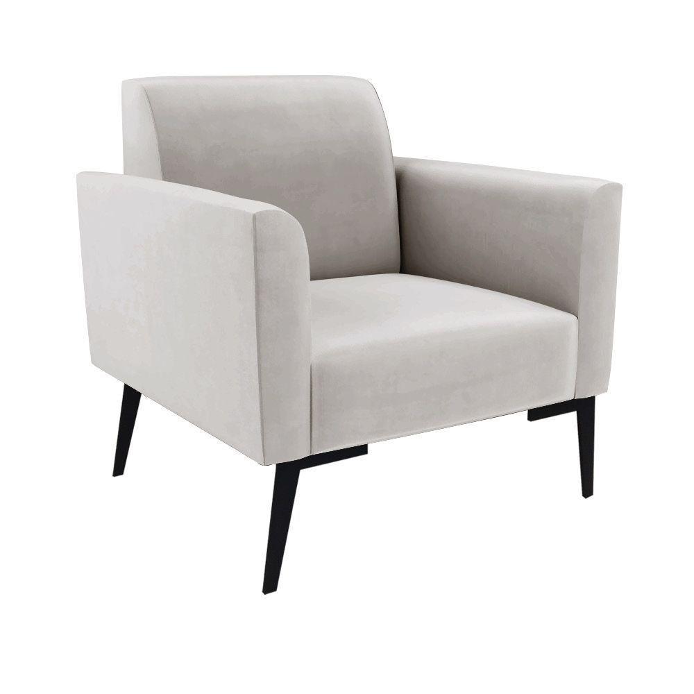 Sofá Namoradeira Com 2 Poltronas Pés Villach Marisa Veludo D03 - D\'rossi Cor Cinza - 2