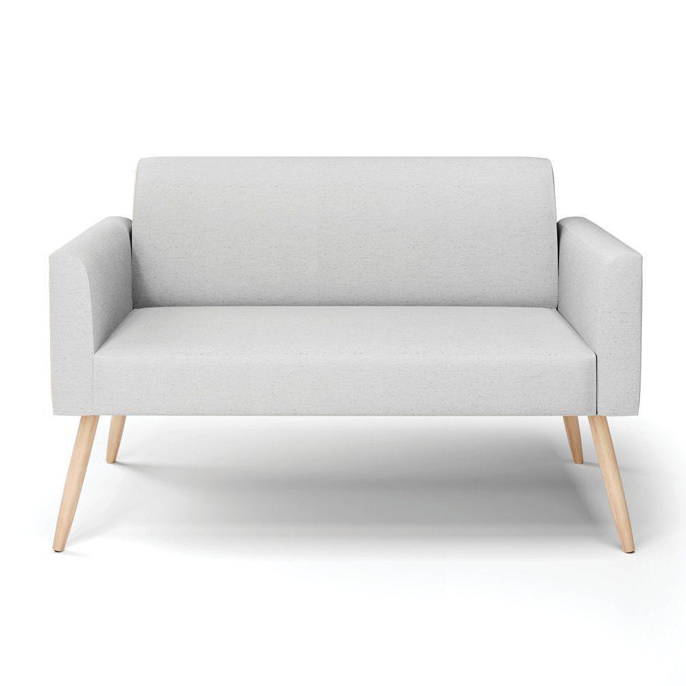 Sofá Namoradeira Pés Palito Natural Marisa Linho D03 - D\'rossi Cor A05 Cinza - 2