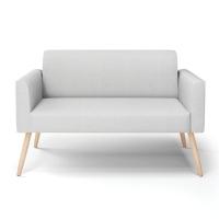 Sofá Namoradeira Pés Palito Natural Marisa Linho D03 - D\'rossi Cor A05 Cinza - 2