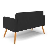 Sofá Namoradeira Com Poltrona Pés Palito Castanho Marisa Veludo D03 - D\'rossi Cor Preto - 7