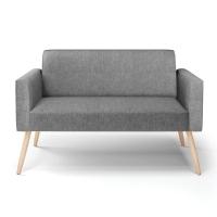 Sofá Namoradeira Pés Palito Natural Marisa Linho D03 - D\'rossi Cor A26 Grafite - 5