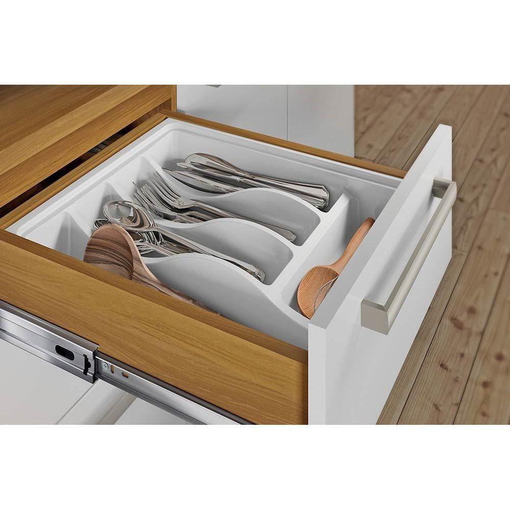 Balcão De Cozinha Burguesa P/pia Premium 2 Portas E 3 Gavetas C/ Tampo 120cm Freijó/branco - Nesher - 2