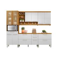 Cozinha Completa Burguesa Premium 5 Peças (2 Armários + 2 Balcões + 1 Paneleiro) C5p24 Freijó/branco - Nesher - 1