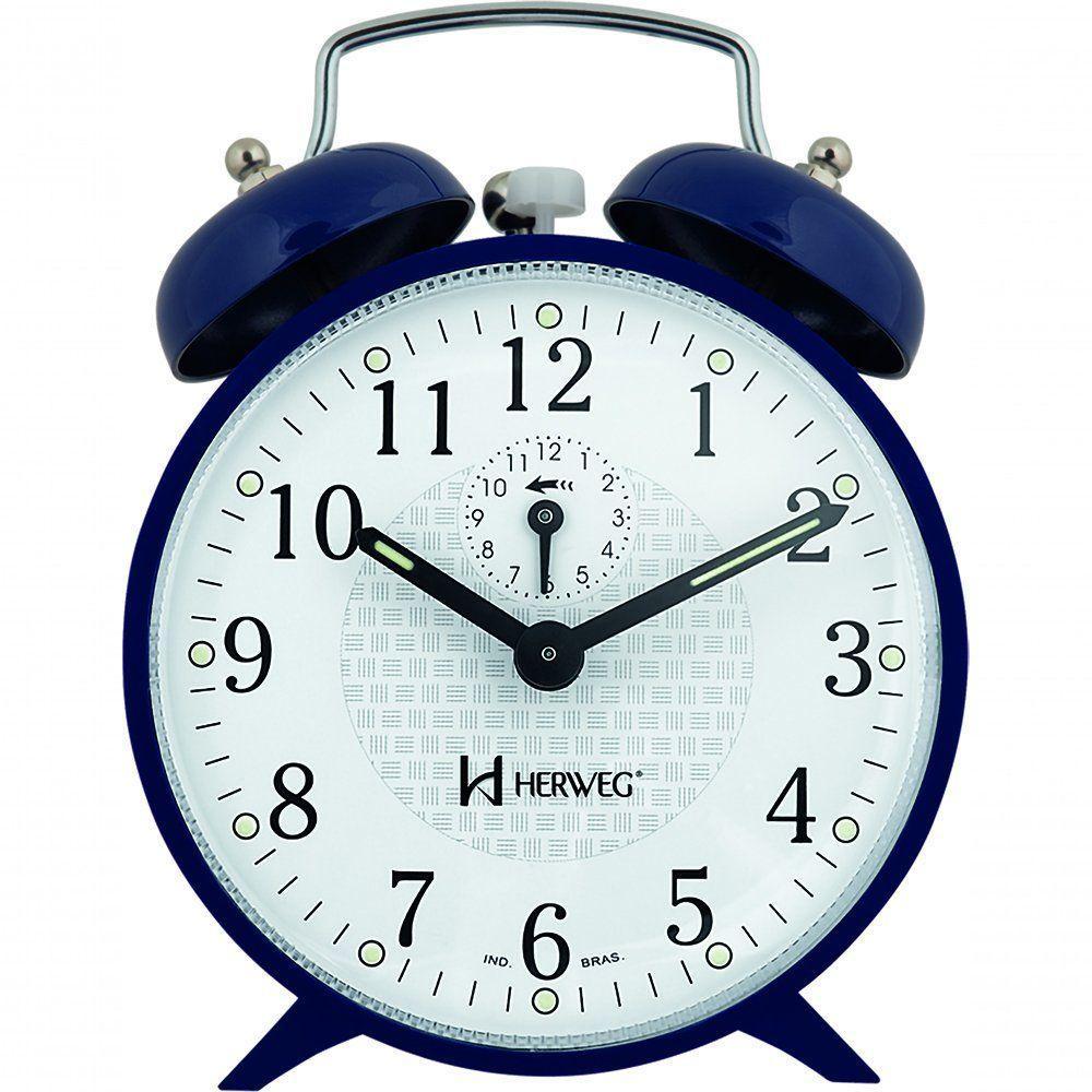 Relógio Despertador Mecânico A Cordas 2206 Azul Escuro - Azul Escuro - 1