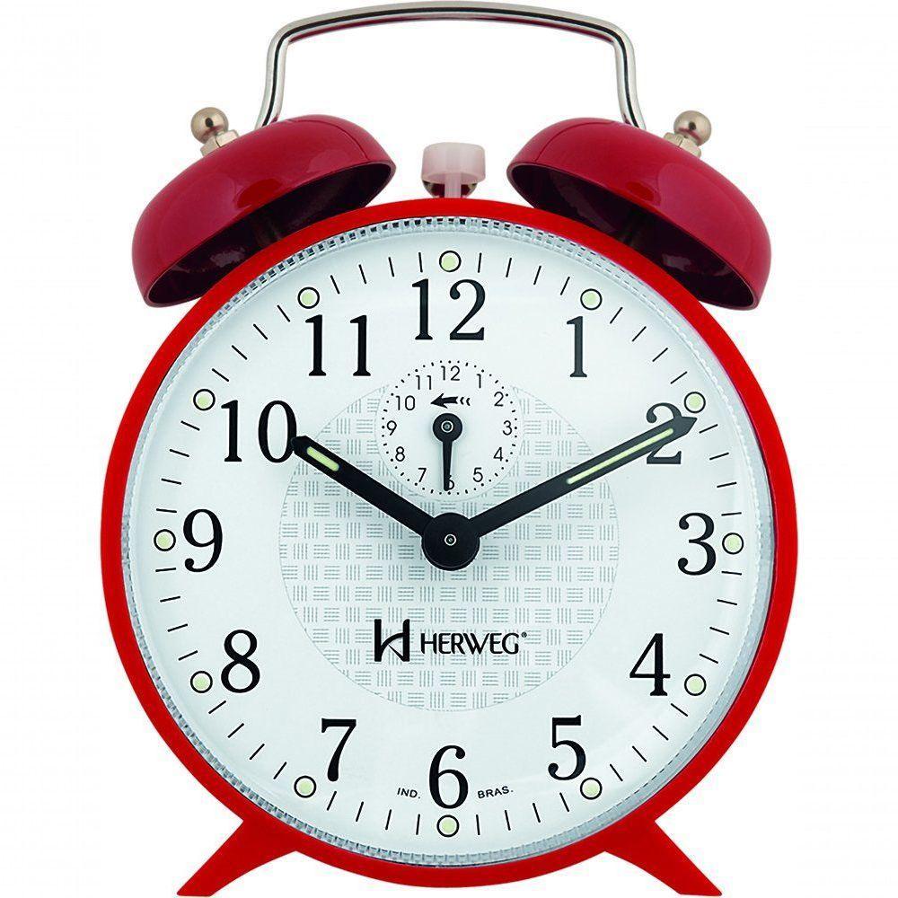 Relógio Despertador Mecânico A Cordas 2206 Vermelho - Vermelho - 1