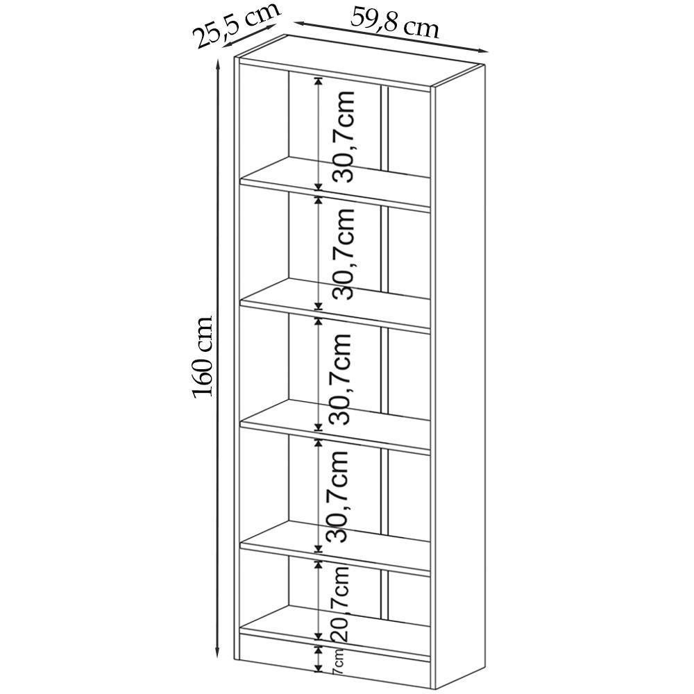 Armario Estante Multiuso 5 Prateleira Me4141 Preto Azul Tecno Mobili Preto Azul - 7