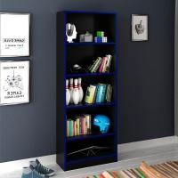 Armario Estante Multiuso 5 Prateleira Me4141 Preto Azul Tecno Mobili Preto Azul - 2