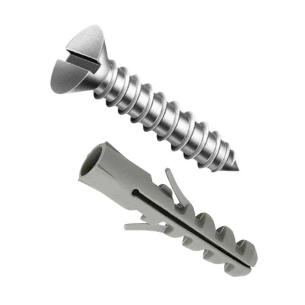 Kit 10 Parafusos Fenda Cabeça Chata C- Bucha 6 - 1