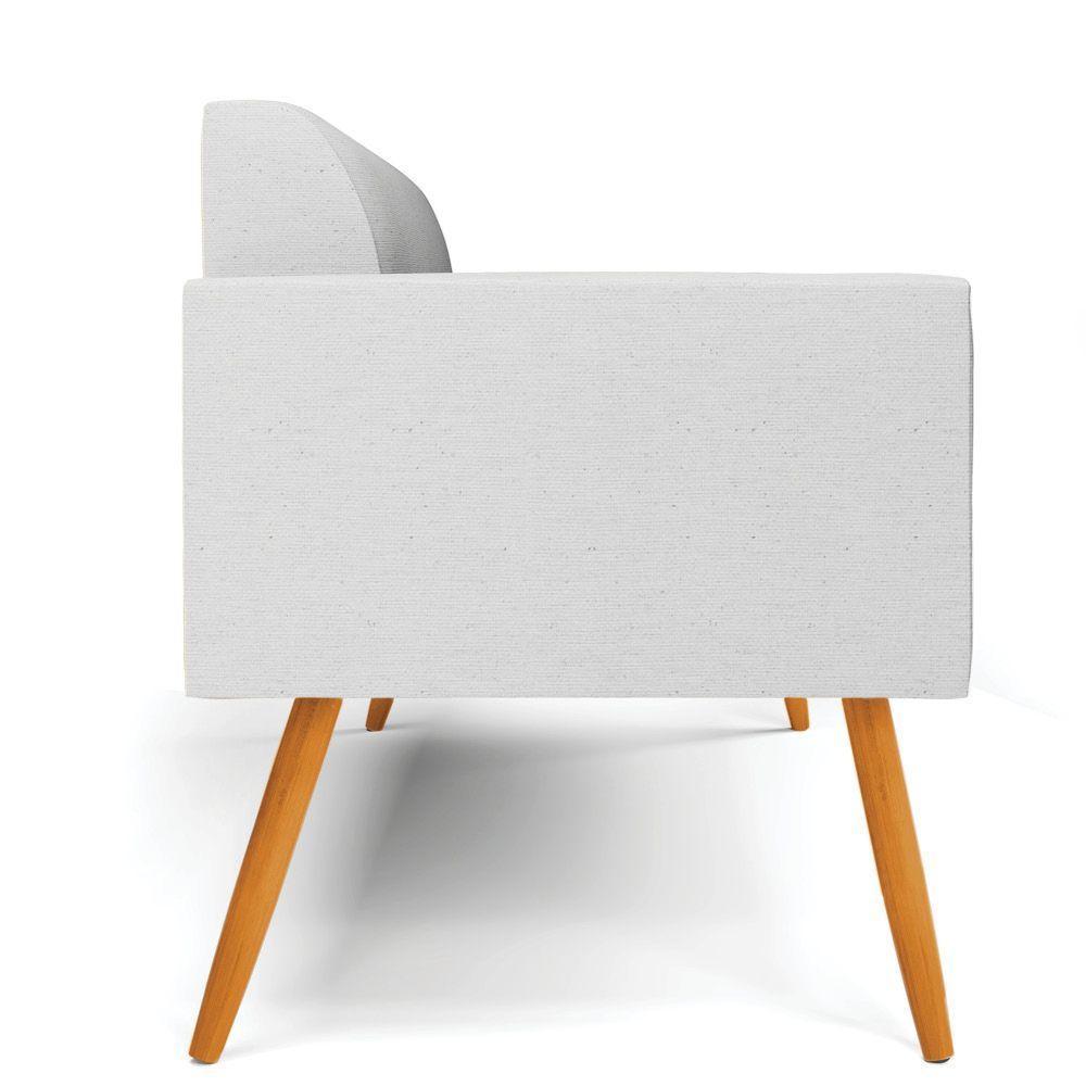 Sofá Namoradeira Pés Palito Castanho Marisa Linho D03 - D\'rossi Cor A05 Cinza - 6