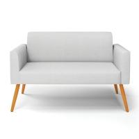 Sofá Namoradeira Pés Palito Castanho Marisa Linho D03 - D\'rossi Cor A05 Cinza