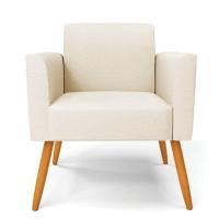 Poltrona Pés Palito Castanho Marisa Linho D03 - D\'rossi Cor A19 Bege