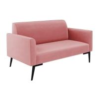 Sofá Namoradeira Com Poltrona Pés Villach Marisa Suede D03 - D\'rossi Cor Rose - 6