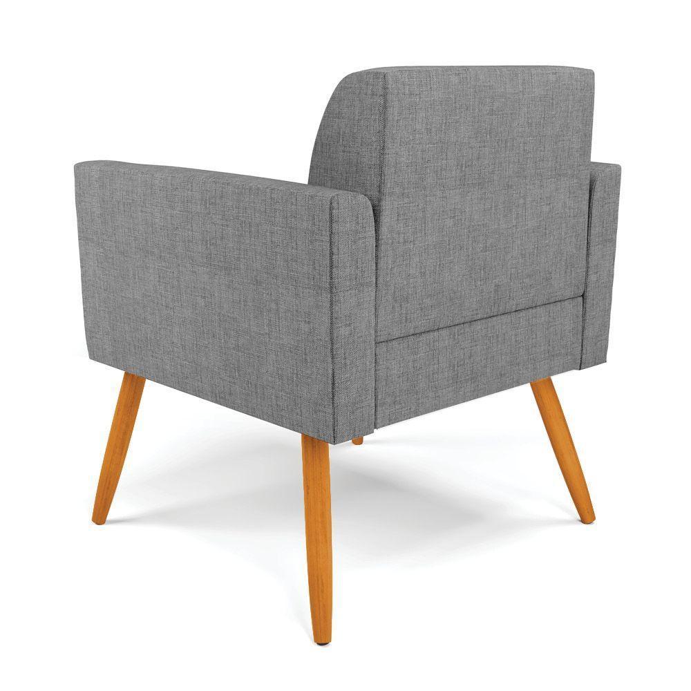 Poltrona Pés Palito Castanho Marisa Linho D03 - D\'rossi Cor A26 Grafite - 2